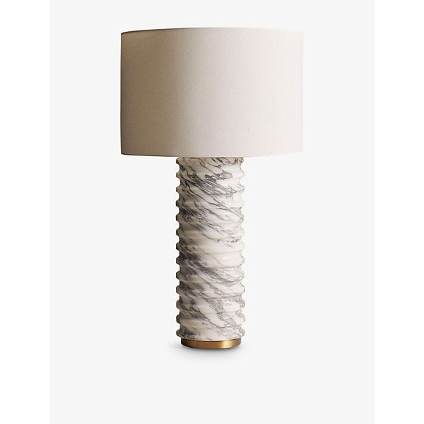 Soho Home Casper Arabescato Corchia linen and marble table lamp 81cm