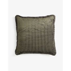 Soho Home Charis large geometric-embroidered woven cushion 65cm x 65cm | LYBSTORE