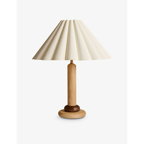 Soho Home Ferguson linen and oak table lamp 44cm