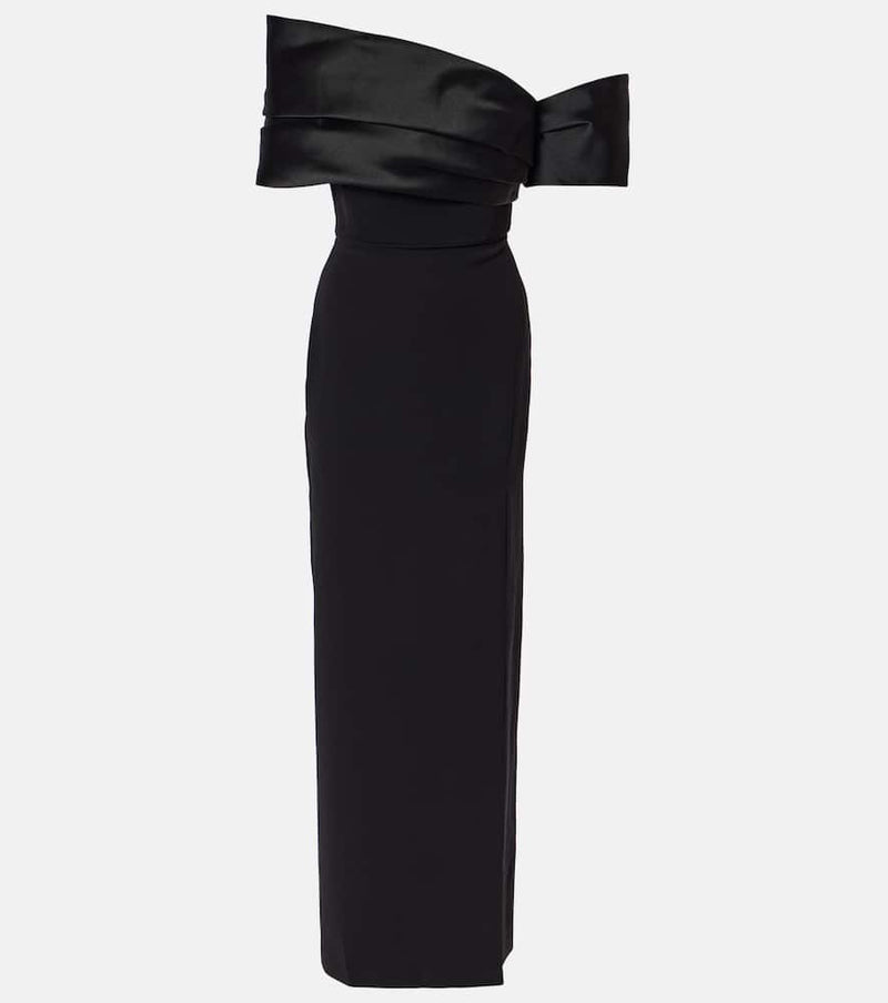 Solace London Alexis satin-trimmed maxi dress