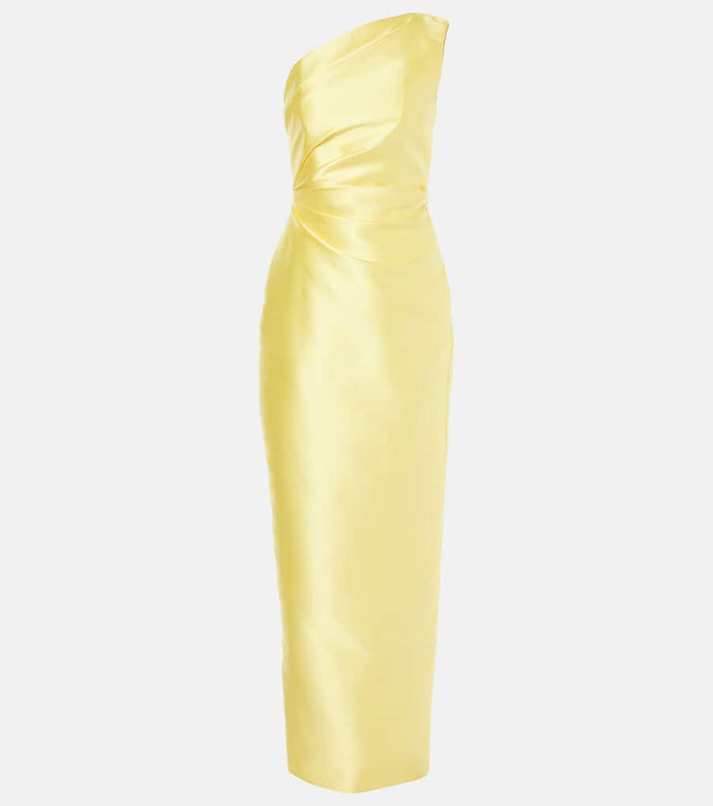 Solace London Kira one-shoulder twill gown