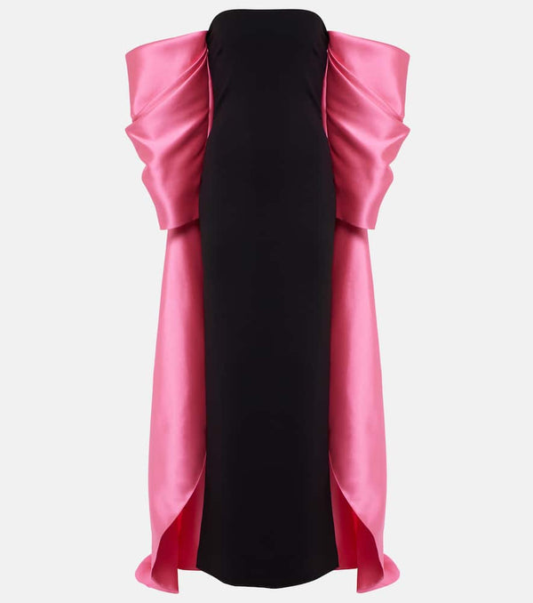 Solace London Kyla caped twill and crêpe gown | LYBSTORE