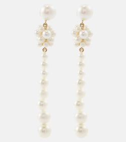 Sophie Bille Brahe Colonna Perle 14kt gold drop earrings with pearls