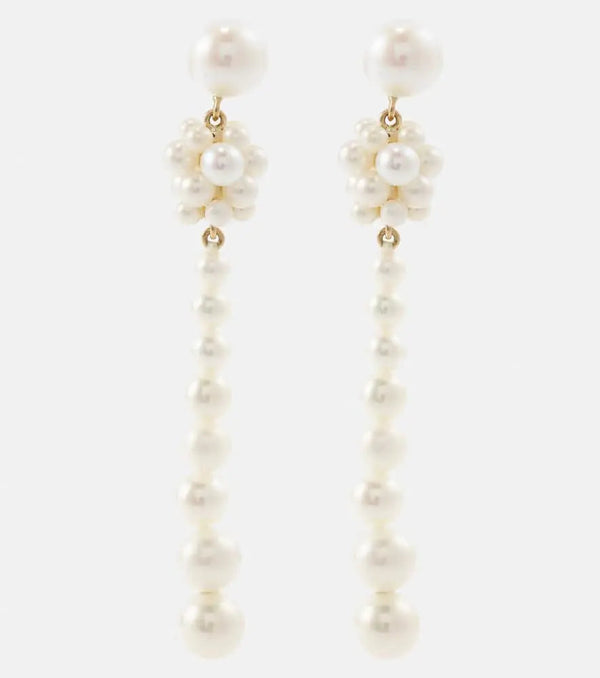 Sophie Bille Brahe Colonna Perle 14kt gold drop earrings with pearls