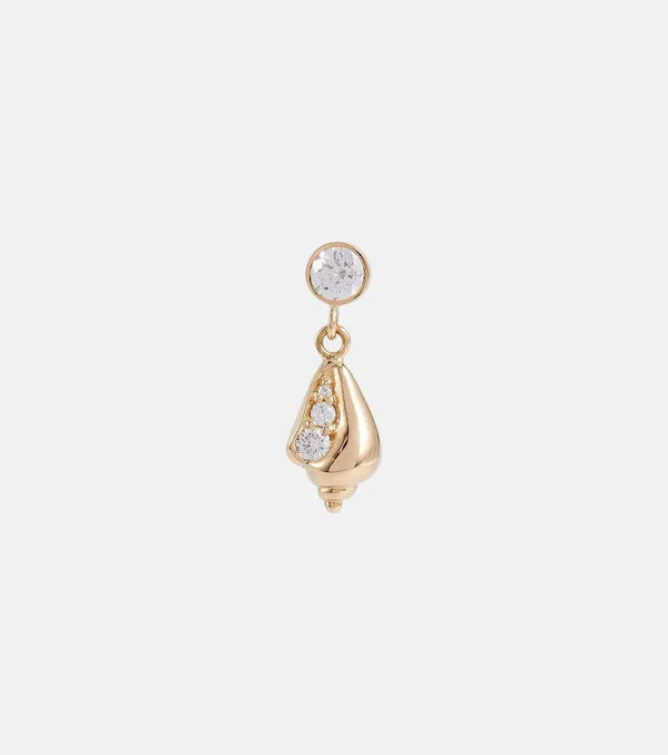 Sophie Bille Brahe Conque de Diamant 18kt gold single earring with diamond