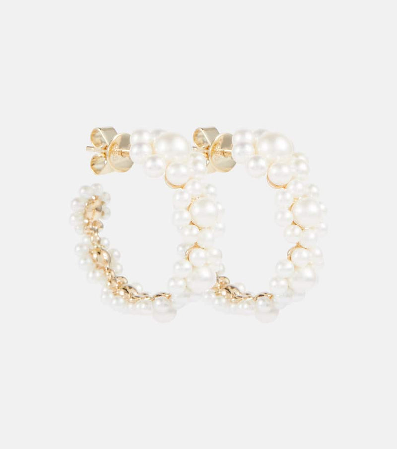 Sophie Bille Brahe Jardin Boucle 14kt gold earrings with freshwater pearls