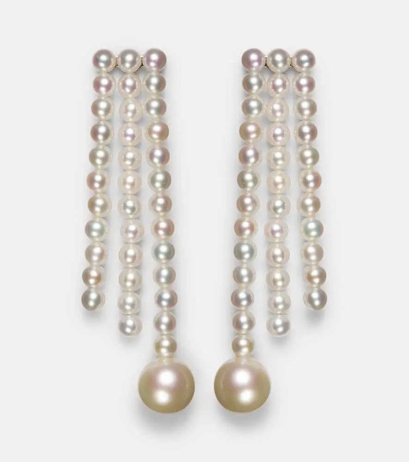 Sophie Bille Brahe La Valse 14kt gold earrings with pearls