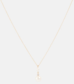 Sophie Bille Brahe Rêve Simple 14kt gold necklace with diamonds and pearls