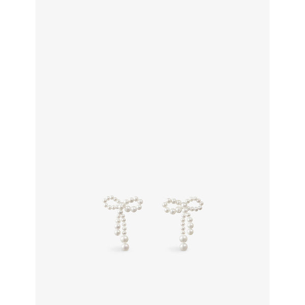 Sophie Bille Brahe Rosette de Perles 14ct yellow-gold and freshwater pearl drop earrings