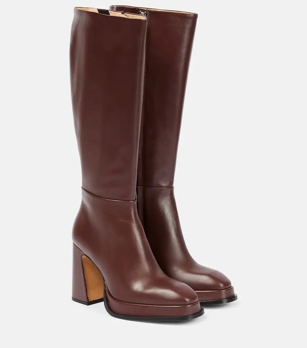 Souliers Martinez Begonia leather knee-high boots | LYBSTORE