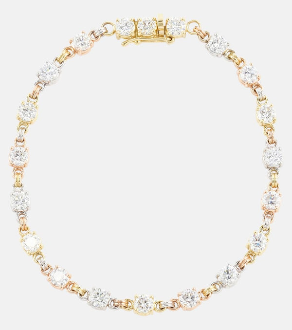 Spinelli Kilcollin Aysa 18kt yellow, rose, and white gold tennis bracelet with diamonds