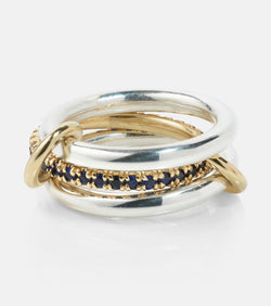 Spinelli Kilcollin Libra sterling silver and 18kt gold linked rings with sapphires