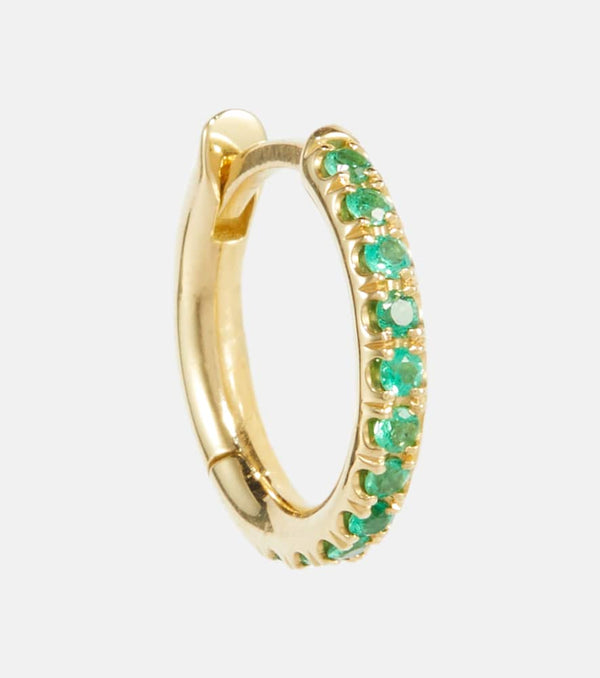 Spinelli Kilcollin Micro 18kt gold single hoop earring with emeralds