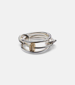 Spinelli Kilcollin Sterling silver and 18kt gold linked rings with diamonds