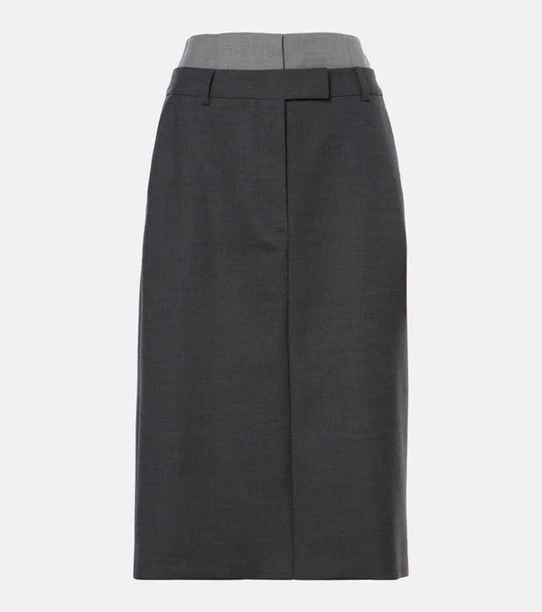 Sportmax Alceste layered wool midi skirt