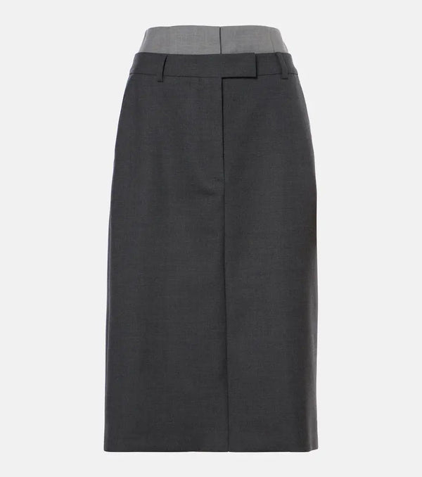 Sportmax Alceste layered wool midi skirt | LYBSTORE