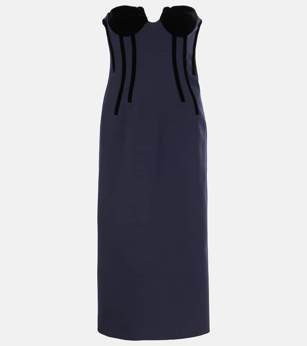 Sportmax Anemone wool-blend bustier midi dress