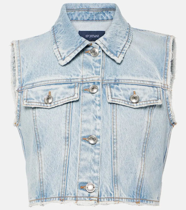 Sportmax Cropped denim vest | LYBSTORE