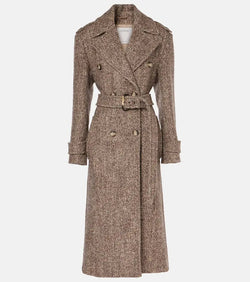 Sportmax Denaro wool-blend tweed trench coat