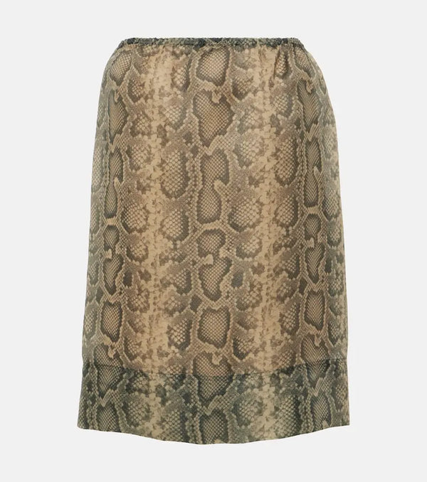 Sportmax Desio snake-effect organza midi skirt | LYBSTORE