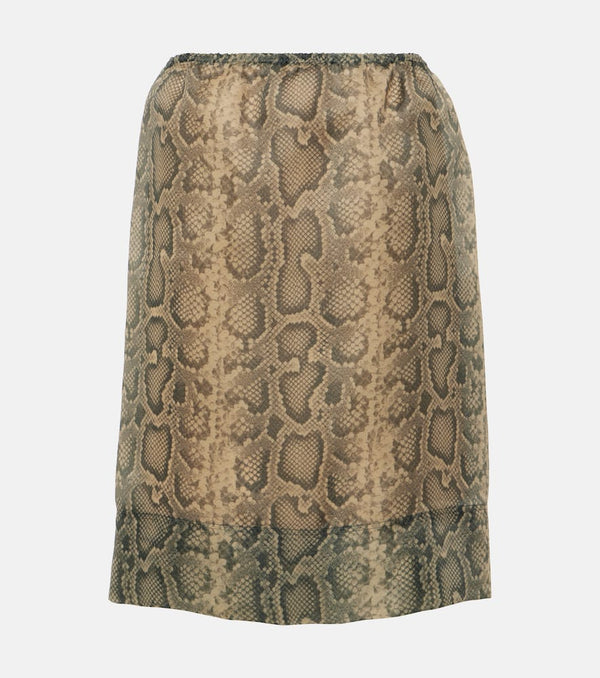 Sportmax Desio snake-effect organza midi skirt