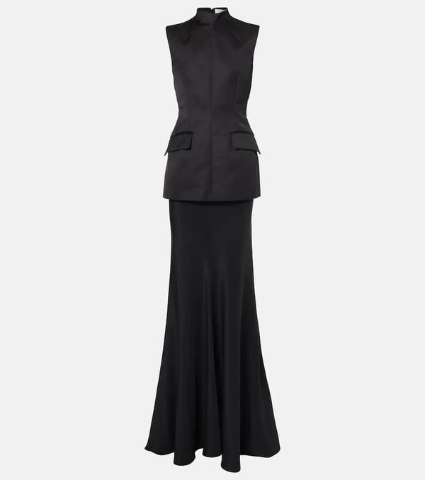 Sportmax Satin and crêpe de Chine gown | LYBSTORE