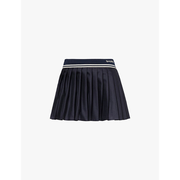 Womens Sporty & Rich Abigail pleated wool mini skirt