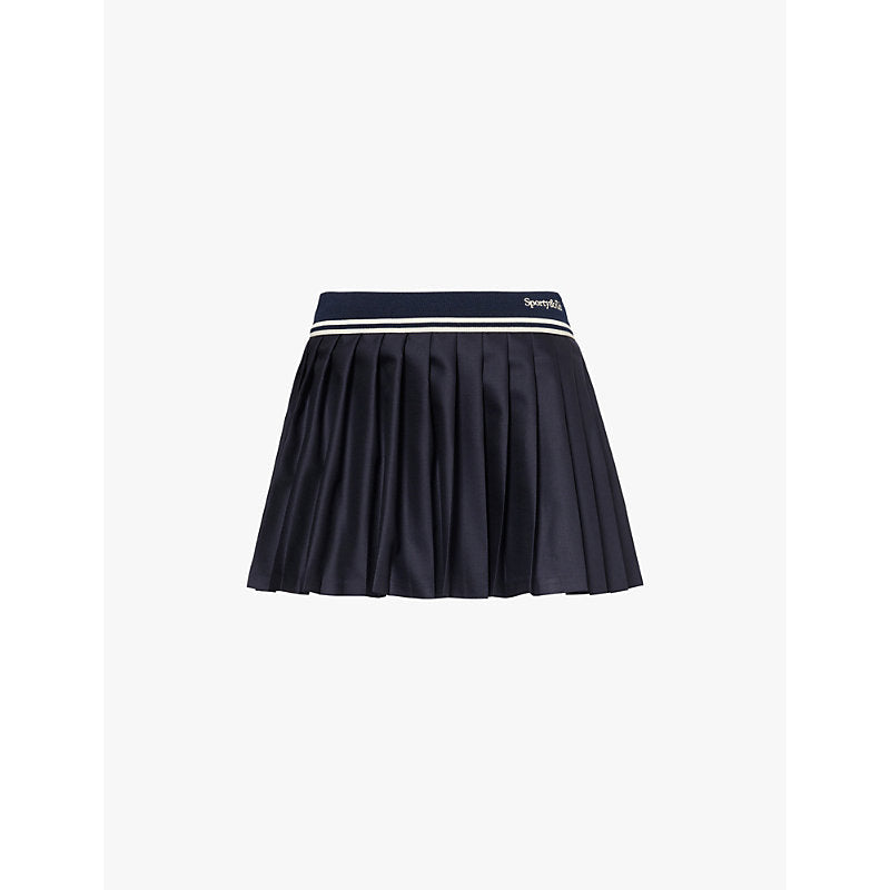 Sporty & Rich Abigail pleated wool mini skirt