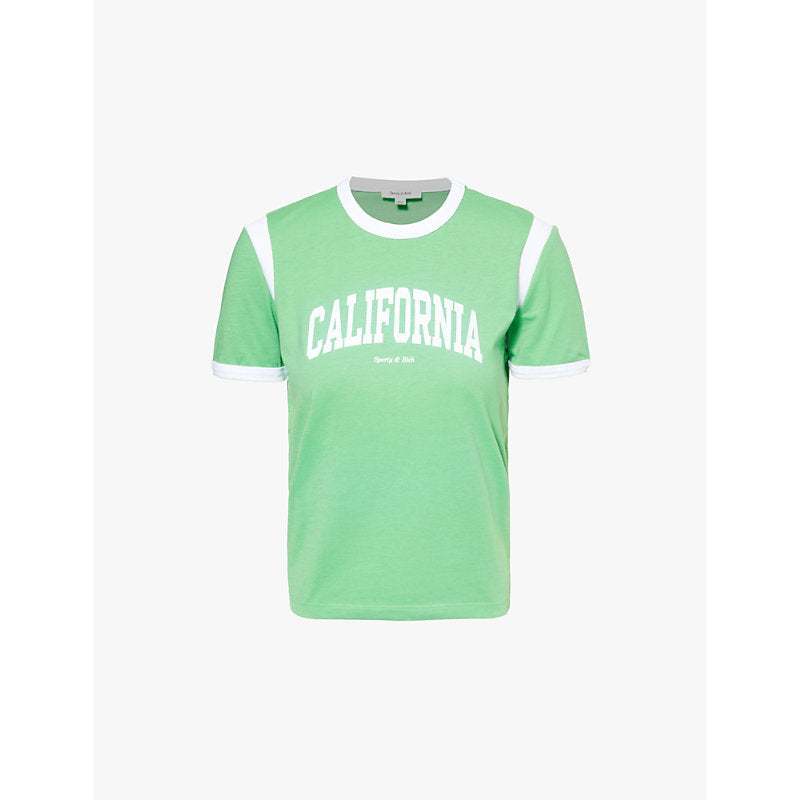 Womens Sporty & Rich California Sports logo-print cotton T-shirt