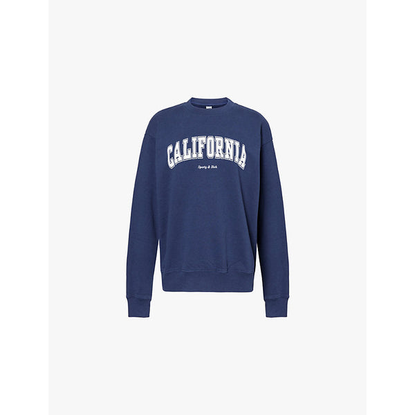 Womens Sporty & Rich California round-neck cotton-jersey sweatshirt