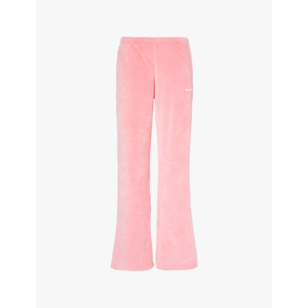 Womens Sporty & Rich Health Ivy logo-embroidered velour jogging bottoms