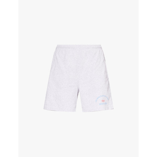 Womens Sporty & Rich Logo text-print elasticated-waist cotton-blend shorts