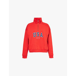 Womens Sporty & Rich Oly Usa high-neck cotton-jersey sweatshirt