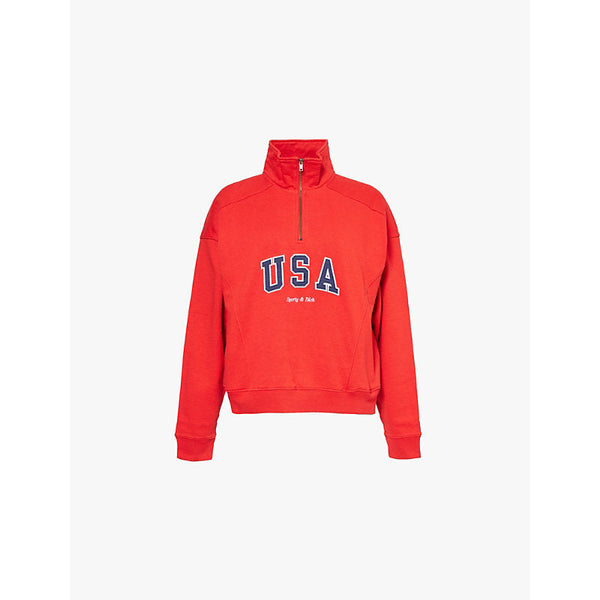 Womens Sporty & Rich Oly Usa high-neck cotton-jersey sweatshirt