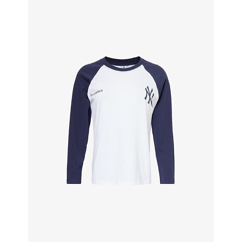  Sporty & Rich Yankees Baseball long-sleeves cotton-jersey T-shirt