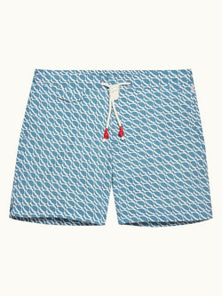 Standard - Wish Blue Orbit Mid-Length Drawcord Swim Shorts