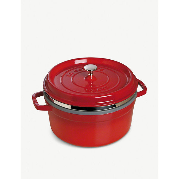 Staub Round cast iron cocotte with steamer 26cm