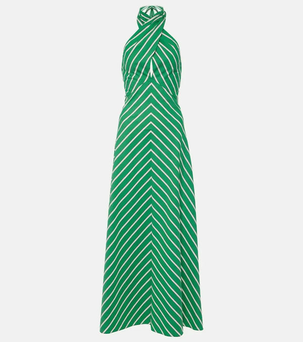 Staud Dawn striped cotton poplin maxi dress | LYBSTORE