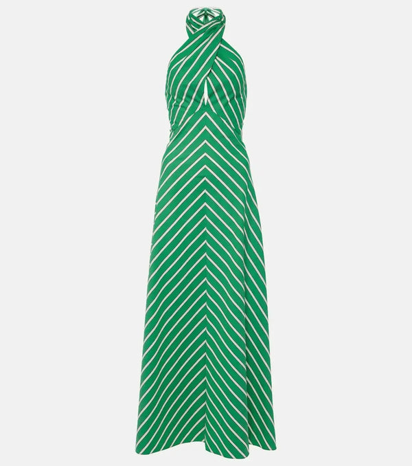 Staud Dawn striped cotton poplin maxi dress