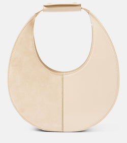 Staud Moon Split leather and suede tote bag