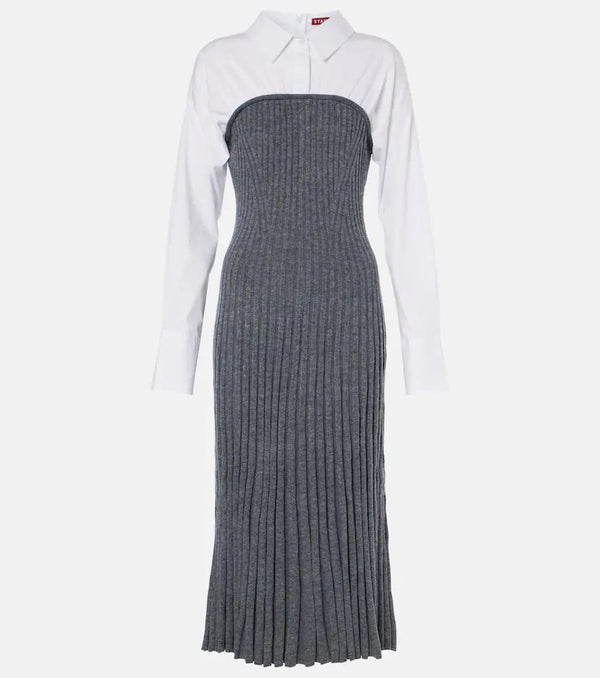 Staud O'Keefe cotton and wool-blend maxi dress | LYBSTORE