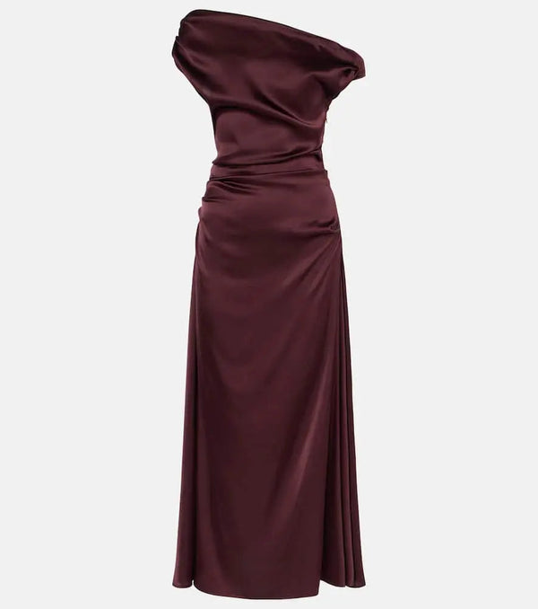 Staud Phare silk-blend satin midi dress | LYBSTORE