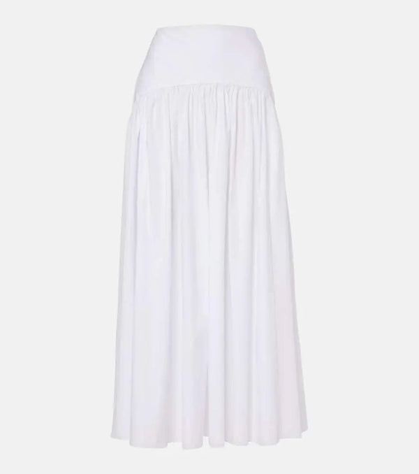 Staud Procida high-rise cotton maxi skirt