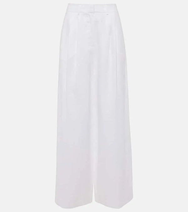 Staud Sasha pleated linen wide-leg pants | LYBSTORE