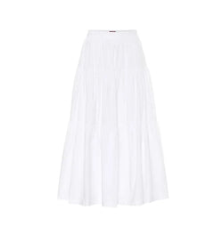 Staud Sea cotton poplin midi skirt