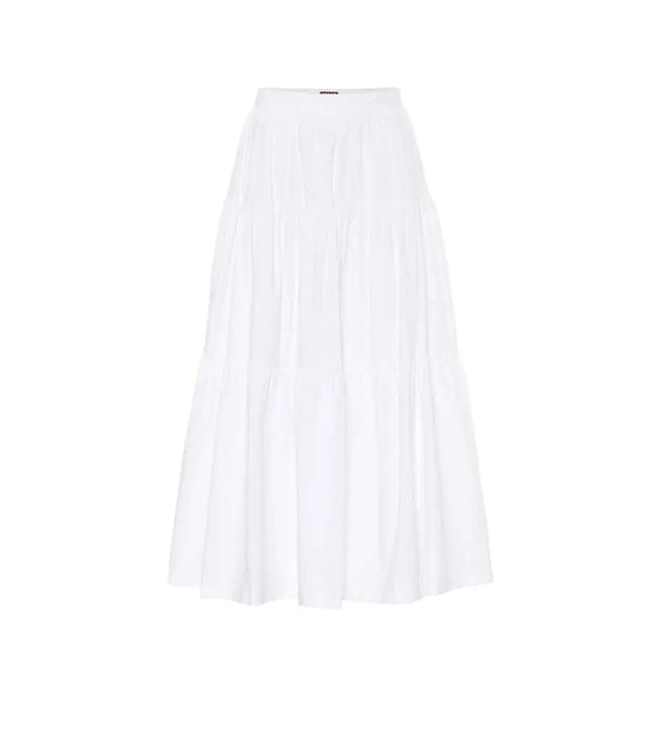 Staud Sea cotton poplin midi skirt