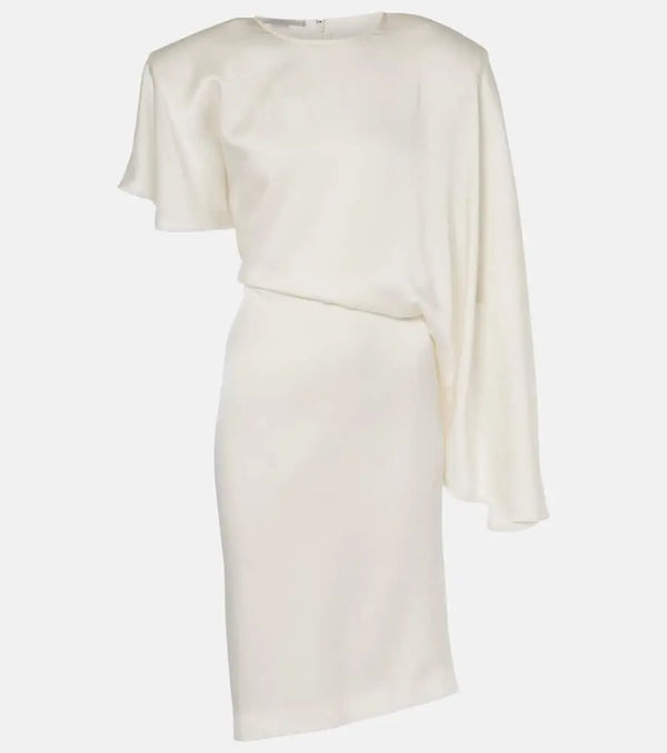 Stella McCartney Asymmetric crêpe satin midi dress | LYBSTORE