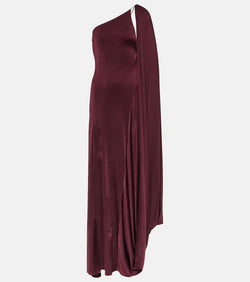 Stella McCartney Caped one-shoulder satin gown