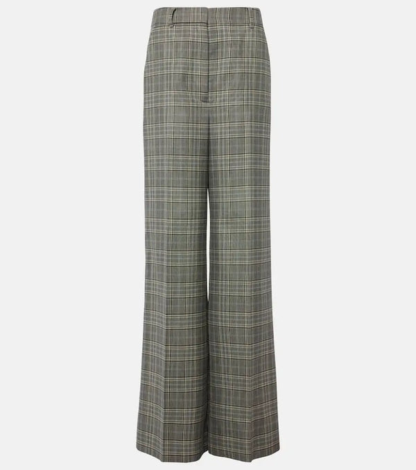 Stella McCartney Checked wool flared pants | LYBSTORE