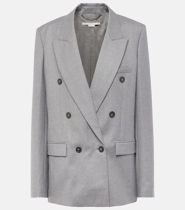 Stella McCartney Double-breasted wool flannel blazer | LYBSTORE